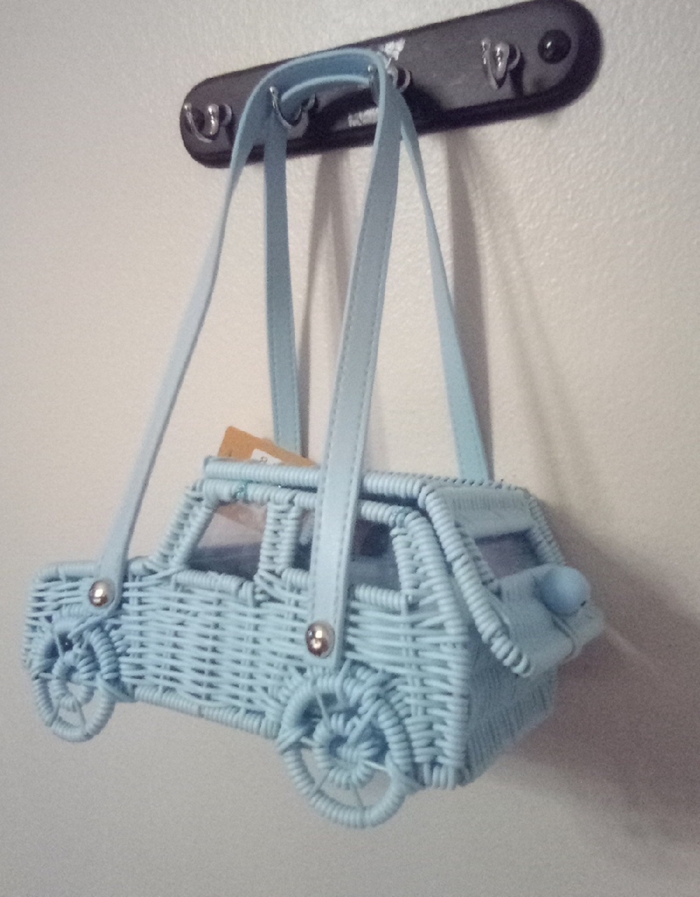 Wicker Car Purse (Brown or Blue)
